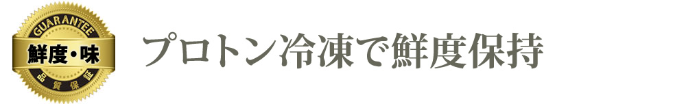 プロトン冷凍で鮮度保持